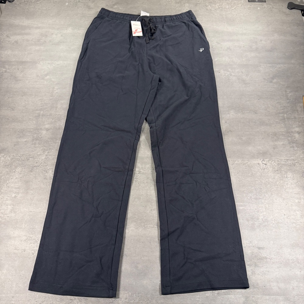 Pudolla Pants Mens Size M Black Athletic Straight Leg Drawstring Cotton Bootcut